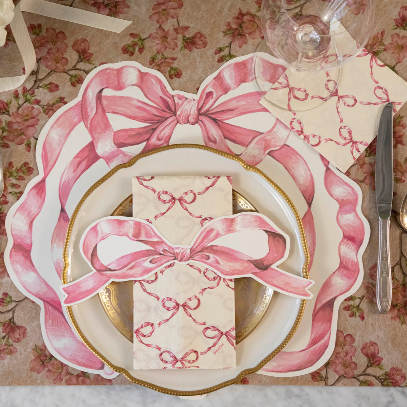 Die-cut Pink Bow Placemat
