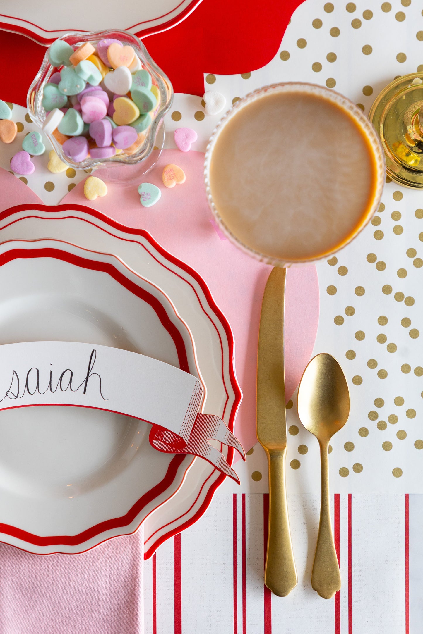 Die-cut Pink Heart Placemat