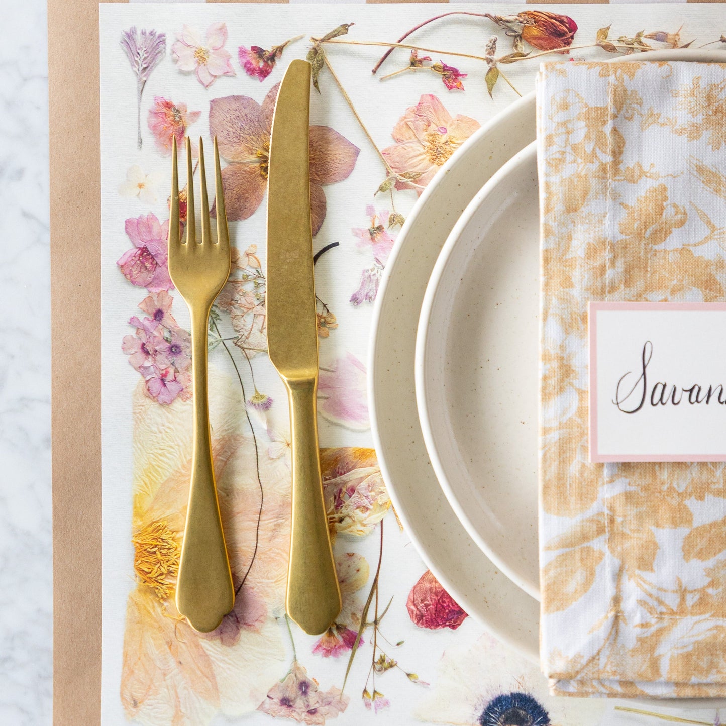Blush Pressed Petals Placemat
