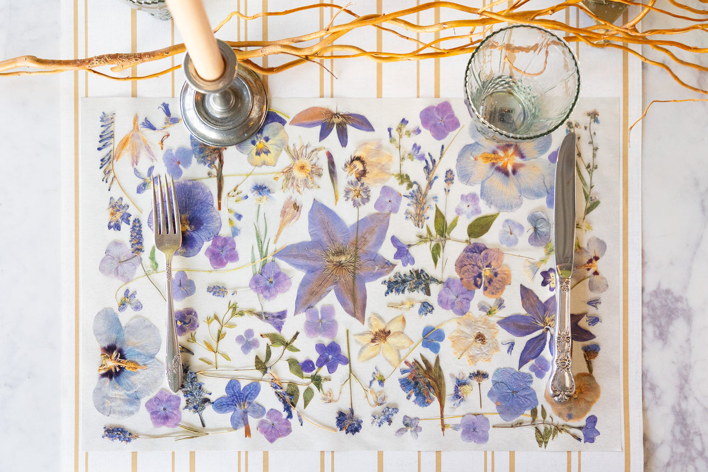 Periwinkle Pressed Petals Placemat