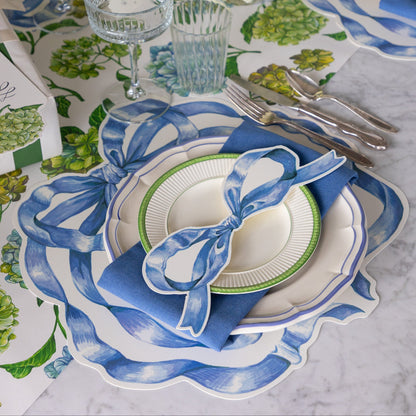 Die-cut Heirloom Blue Bow Placemat