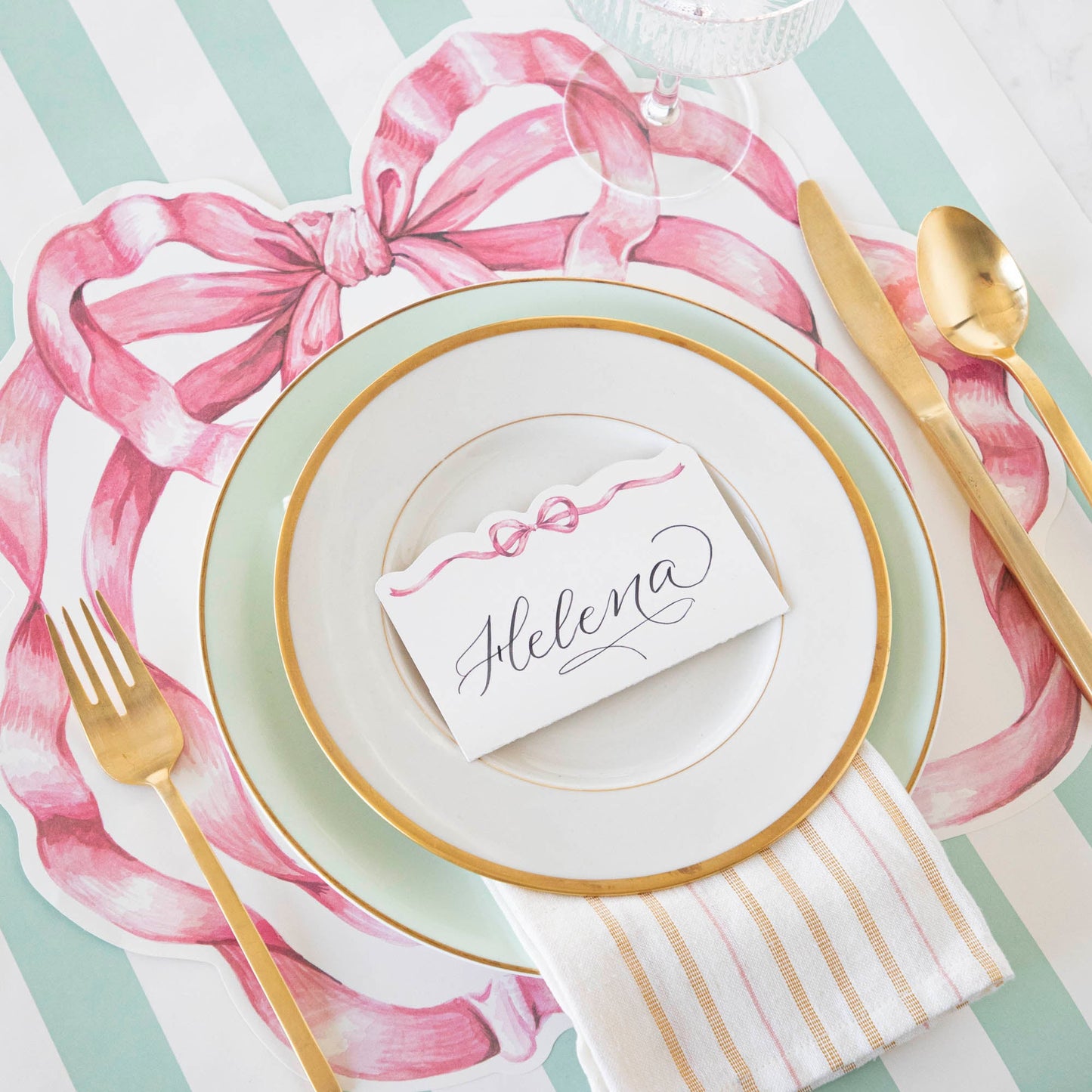 Die-cut Pink Bow Placemat